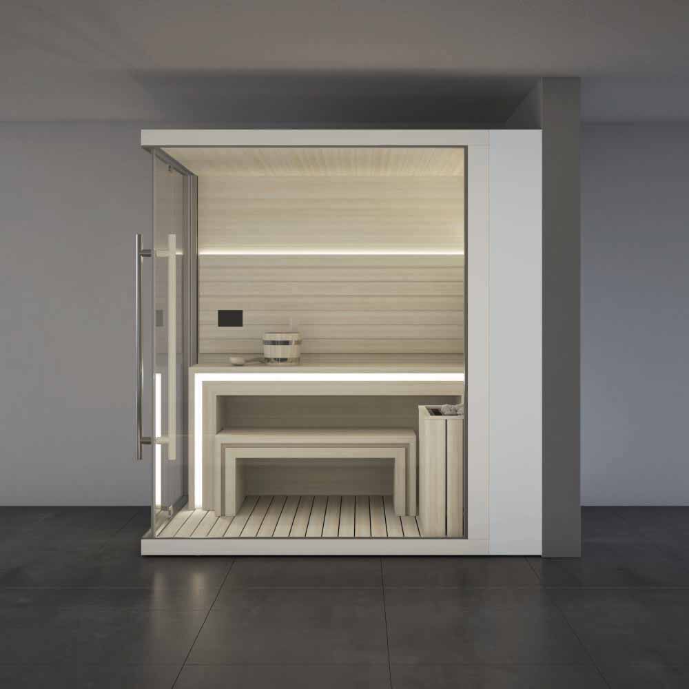 Sasha - Sauna-Modul mit Tür auf der kurzen Seite - 152 x 211 x 225 H